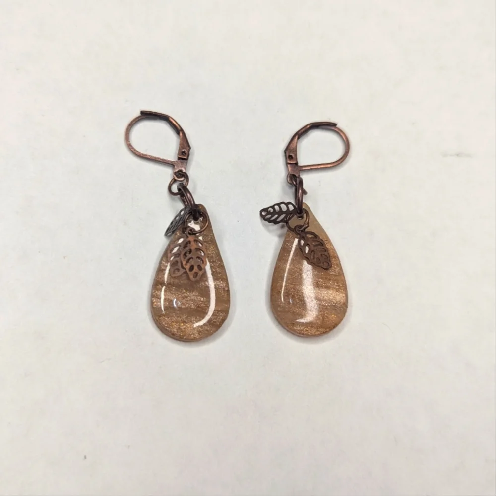 Elegant Brown Teardrop Earrings